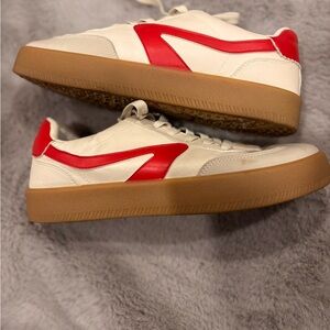 Dolce Vita Cream and Red Sneakers-new without tags